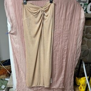 Topshop Tan and Cream Pencil Skirt